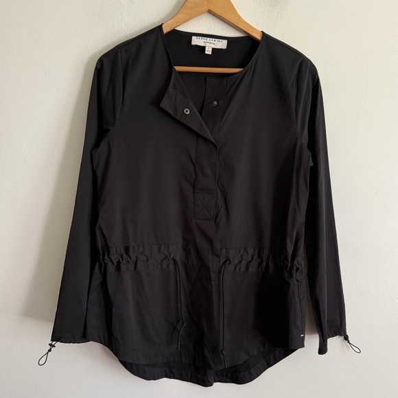 Derek Lam IOC X Athleta Womens S Black Long Sleeves Cinched Waist Blouse Top - Picture 2 of 7
